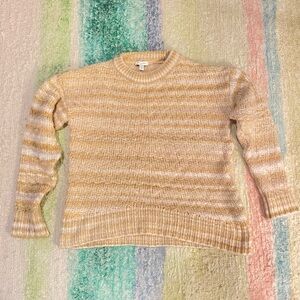 Brown/Orange/Cream Topshop Knit Crewneck Sweater